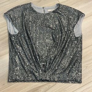 Loft cropped sequin top